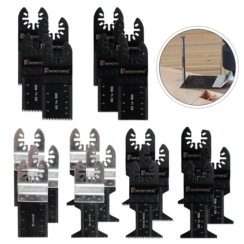 

20Pcs Metal/wood Oscillating Multitool Quick Release Saw Blades + Plastic Box For Fein Multimaster,Dremel,Bosch,Makita