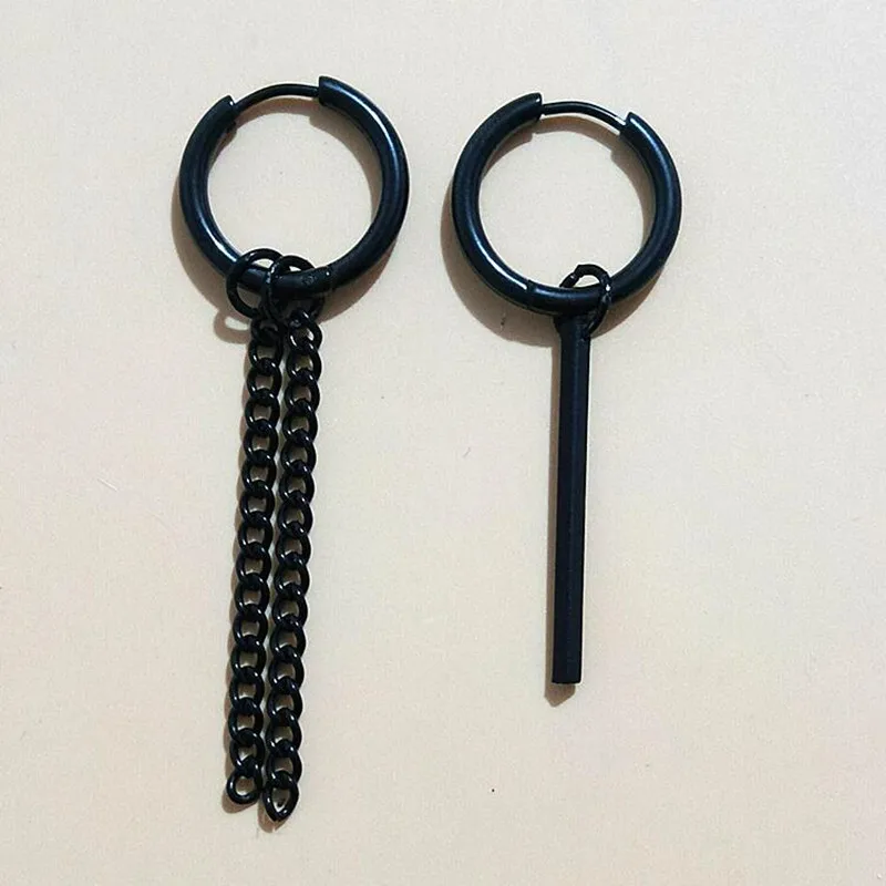 

KPOP Bangtan Boys Album black Stainless steel Tassel Stud Earrings Korean Jewelry Accessories For Men And Women Earring