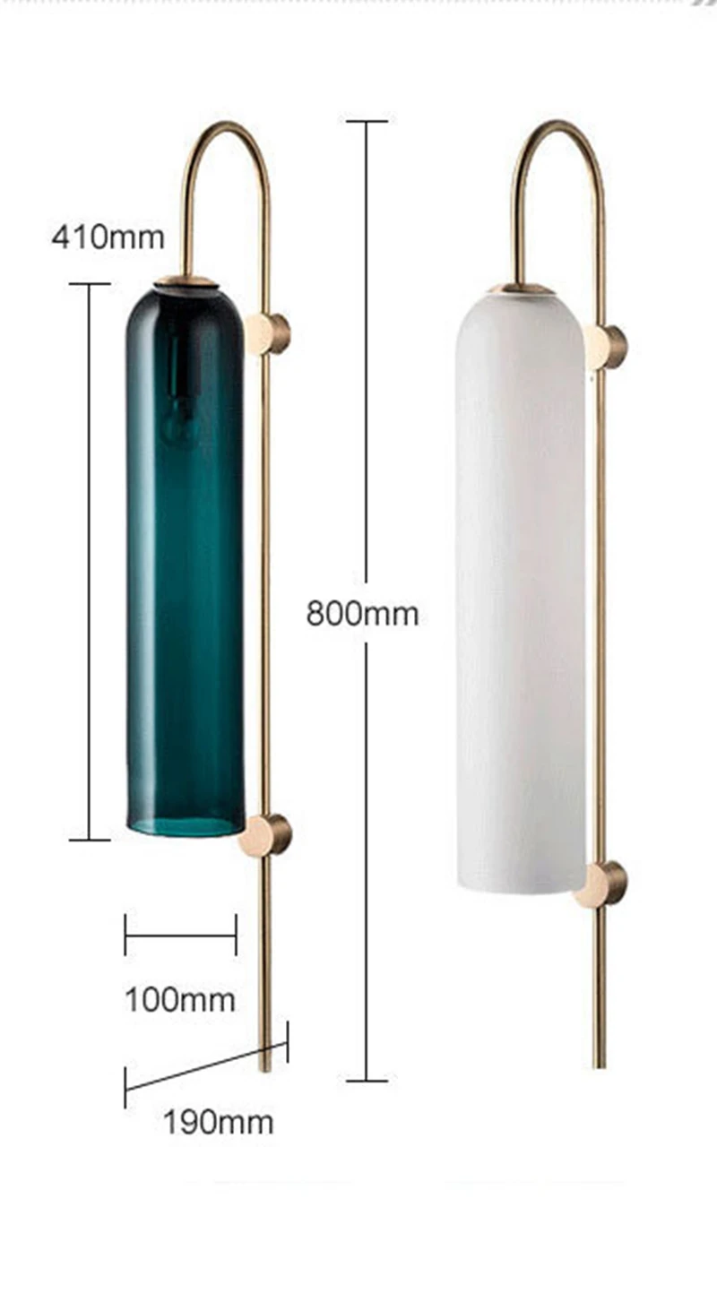 Простой пост современный стеклянный абажур светодиодный настенный светильник Дизайнерская студия искусство просто 2 цвета настенный