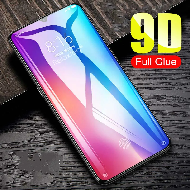 

9D Full Glue Tempered Glass For Xiaomi Mi 9 9X 9SE 8 Lite Pocophone F1 Redmi Note 7 6 5 Pro Go 6A Screen Protector Glass Film