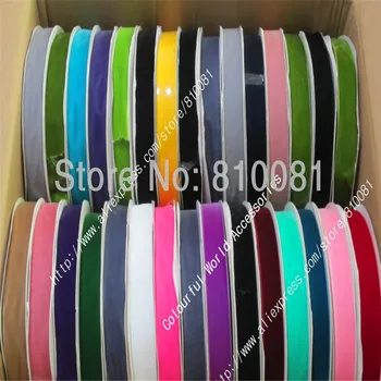 

1" 25mm 100% nylon single faced Solid Color Velvet Ribbon for gift hair ribbons bows Garments Accessory V25