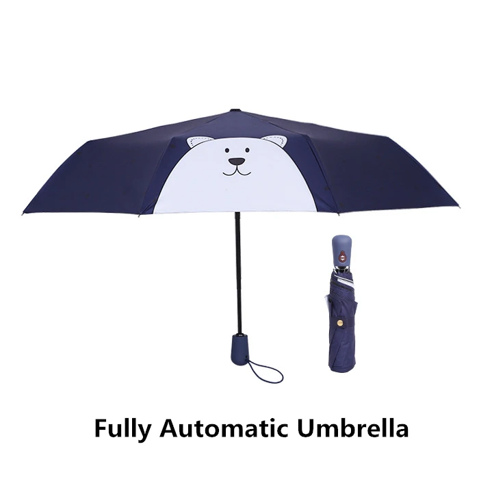 Kocotree большой сильный для двух человек полностью автоматический анти-УФ Дождь Солнце Ветрозащитный зонты для женщин Дамская Мода жираф - Цвет: Navy Polar bear