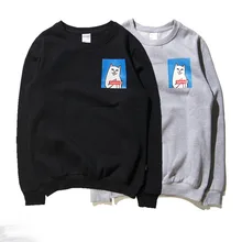 Ripndip Hoodie Männer Frauen Hip Hop Kleidung Qualitäts-baumwolle Fleece Oansatz Pullover Mittelfinger Katze Ripndip Hoodie Sweatshirt