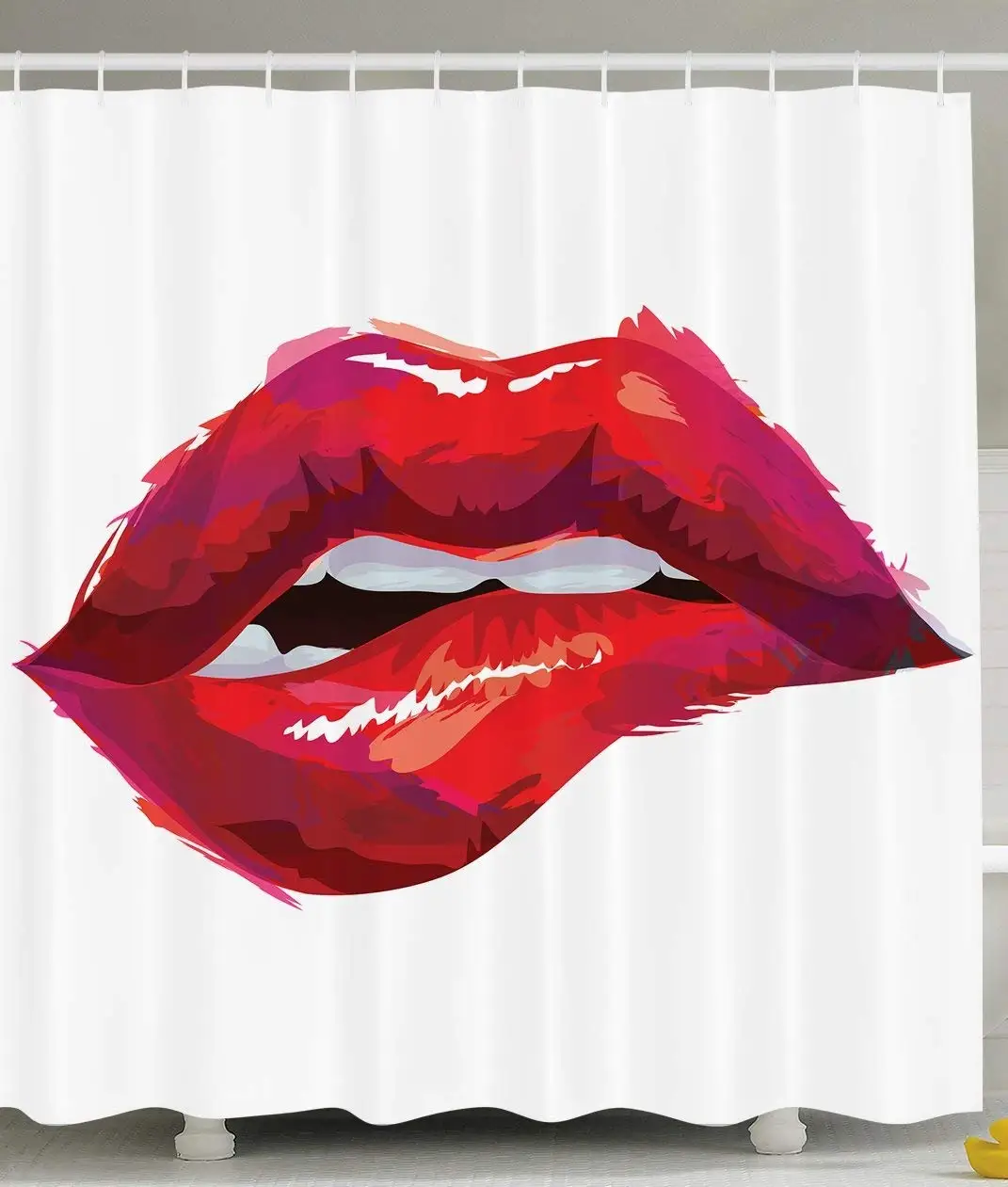 Shower Curtain Sexy Decor Red White Bathroom Decoration Woman Red Lips