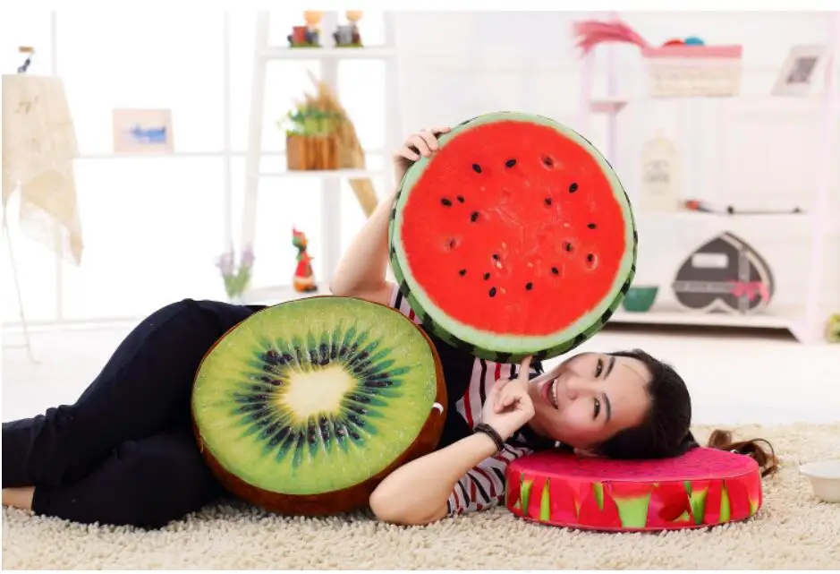 

Cute Creative 3D Summer Fruit Cotton Office Chair Back Napping Cushion Sofa Throw Pillow Home Decor Birthday Gift