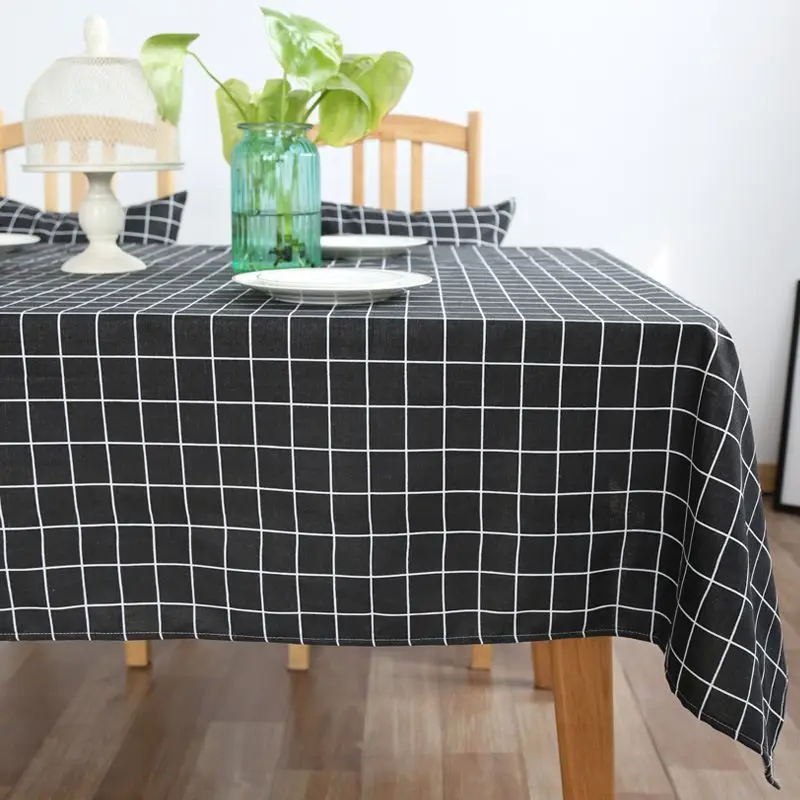 

Brief Tablecloth for Home Restaurant Shop Decoration Nordic Style Plaid Table Cloth Home Coffee Table Decorative