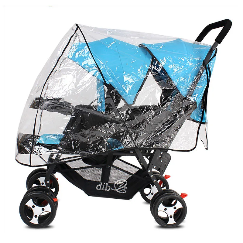 

Double Stroller Rain Cover Baby Twins Universal Rain Cover for Stroller Accessories Baby Car Waterproof Chair Dust Rain Cover
