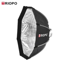 Cao QualityTRIOPO 65 cm Có Thể Gập Lại 8-Pole Octagon Softbox bằng Vải Mềm Thực Bag Bowens Núi cho Studio Strobe Flash Light(China)