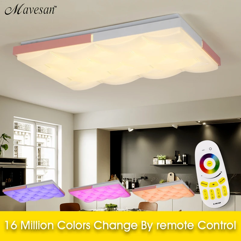 

Indoor LED Ceiling Lights Lamp With Remote Control Ceiling Dimmable Color And RGB Changing Light for Bedroom Fixtures