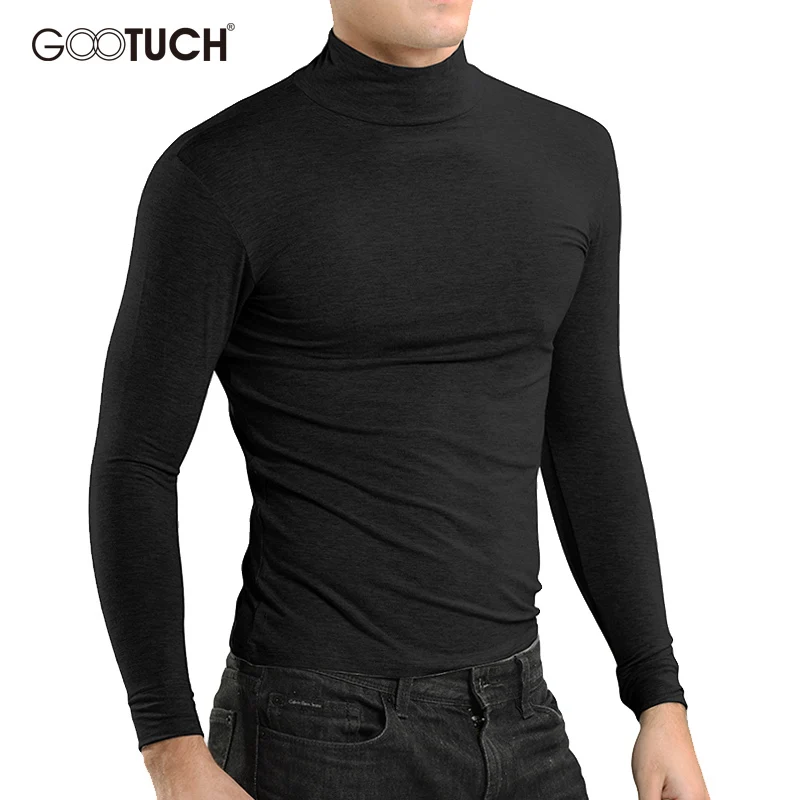 Mens Plus Size Thermal Long Johns Tops Comfortable Warm Men's Turtleneck Thermo Underwear Tops Breathable Thin Undershirt 5109