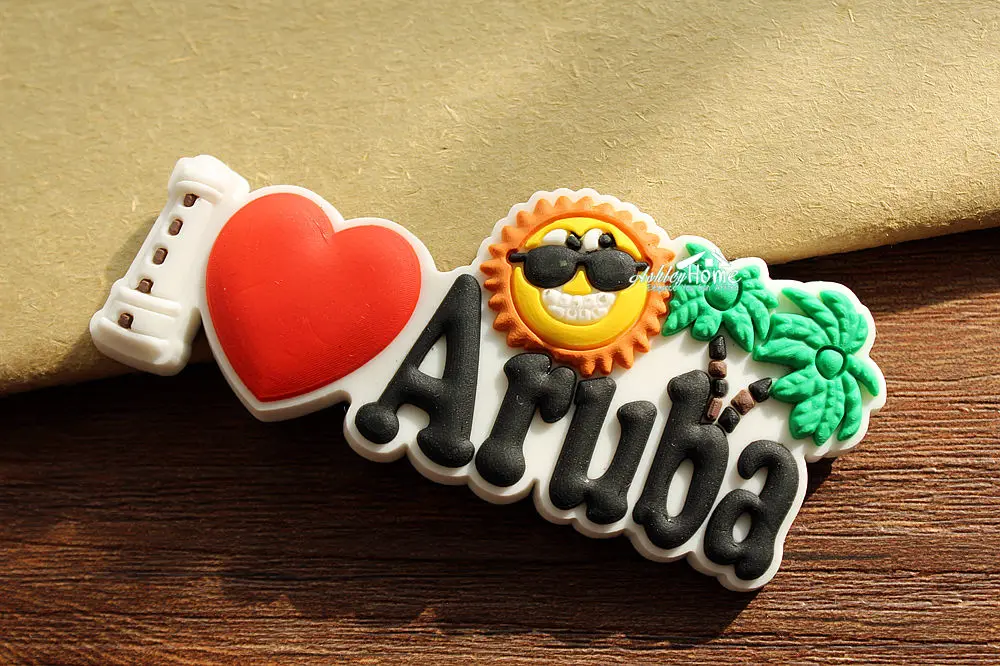 

Caribbean Sea ARUBA Tourist Travel Souvenir Decorative Rubber Fridge Magnet