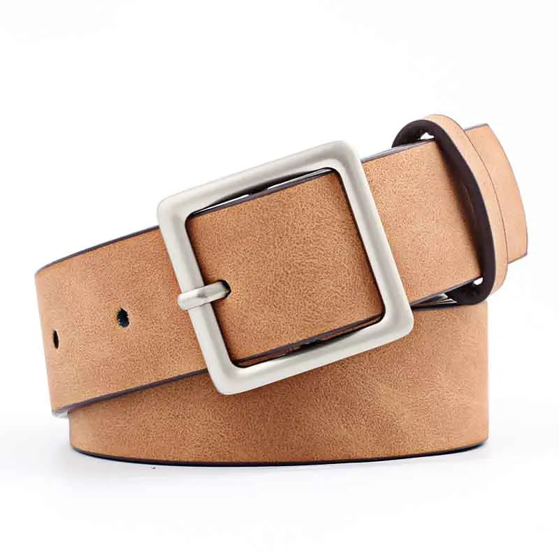 

New hot sale simple wild adjustable square buckle fashion belt 8 color optional PU ladies belt