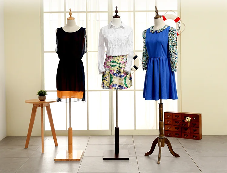 

Props female half body mannequin cloth display mannequin solid wood base women fabric mannequin