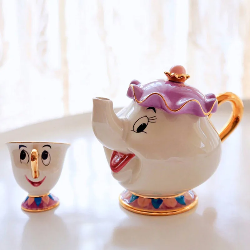 

Cartoon Beauty And The Beast Teapot Mug Mrs Potts Chip Tea Pot Cup Ceramics One Set Lovely Cute Creative Xmas Gift Fast Post