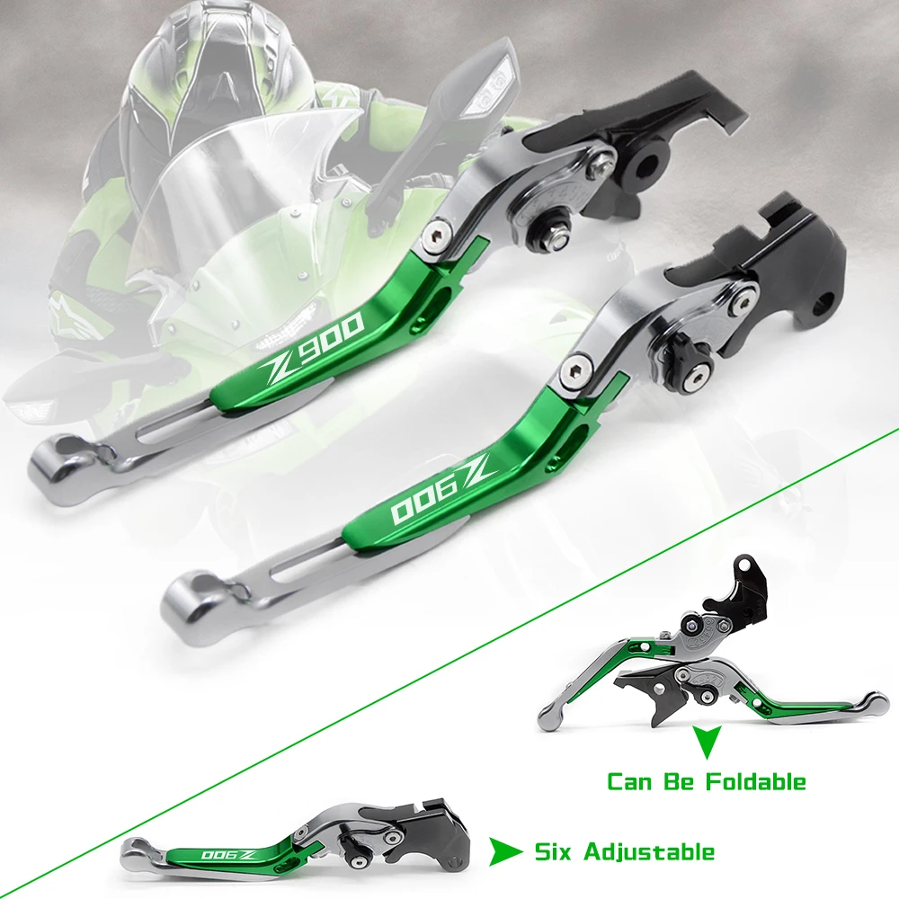 For Kawasaki Z900 2017 Motorcycle Clutch Brake Lever CNC Aluminum Adjustable Extendable Motorbike Brake Clutch Z900 LOGO Lever