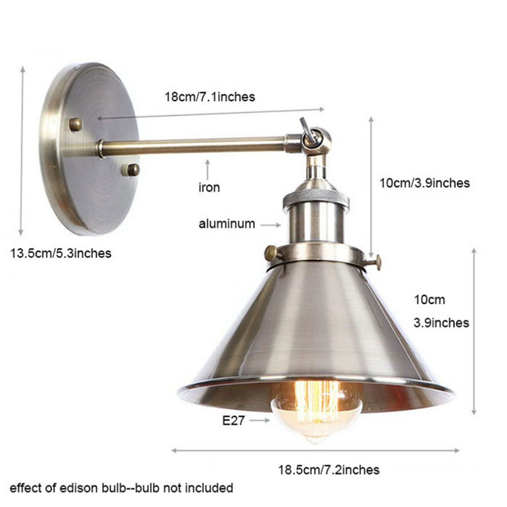 Hardwire Antique Metal Shade Industrial Wall Sconce Light with Oil Rubbed Bronze for Home, Restaurant, Bar, Cafe, Club Wall Lamp Hardwire Antique Metal Shade Industrial Wall Sconce Light with Oil Rubbed Bronze for Home, Restaurant, Bar, Cafe, Club Wall Lamp