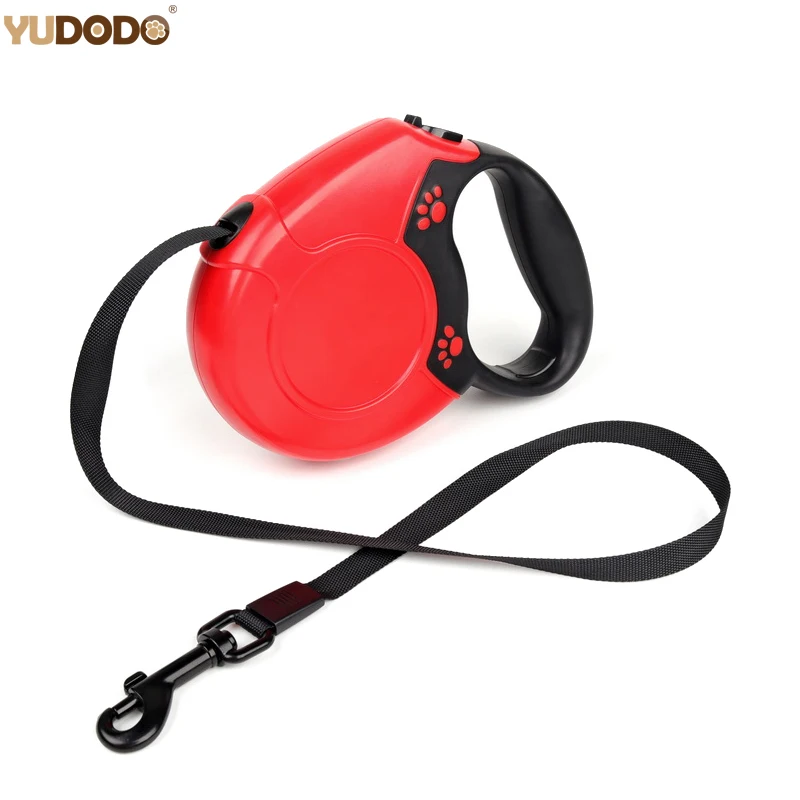 5M 8M Nylon Dog Retractable Leash Automatic One handed Lock Extending Pet Training Rope