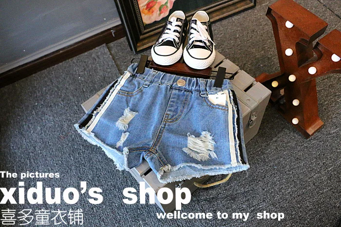 

2019 SUMMER new arrival girl and boy jeans shorts casual sports denim shorts