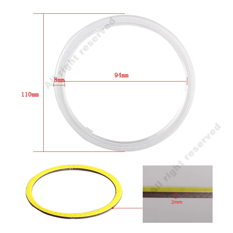 2 шт. ангельские глазки COB светодиодный 6000K автомобильный противотуманный светильник s 60 мм 70 мм 80 мм 90 мм 100 мм 110 мм 120 мм дневной ходовой светильник DRL Halo Кольцо Авто 12 В