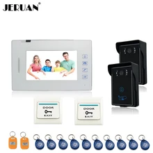 JERUAN 7 ”teléfono video de la puerta sistema de intercomunicación de control de acceso sistema de altavoz de intercomunicación timbre de La Cámara 700TVL COMS
