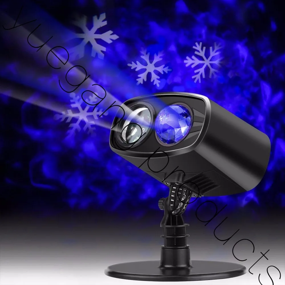 110-240 V Plug-in Su Geçirmez LED Kaleidoscope Snowflake Işık Projektör Hareketli Ateşböceği Kış Noel Cadılar Bayramı için Yatak Odası dekor