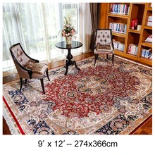 Yilong 9'x12' классический персидский дизайн ручной работы шелковый ковер для пола Восточный ковер