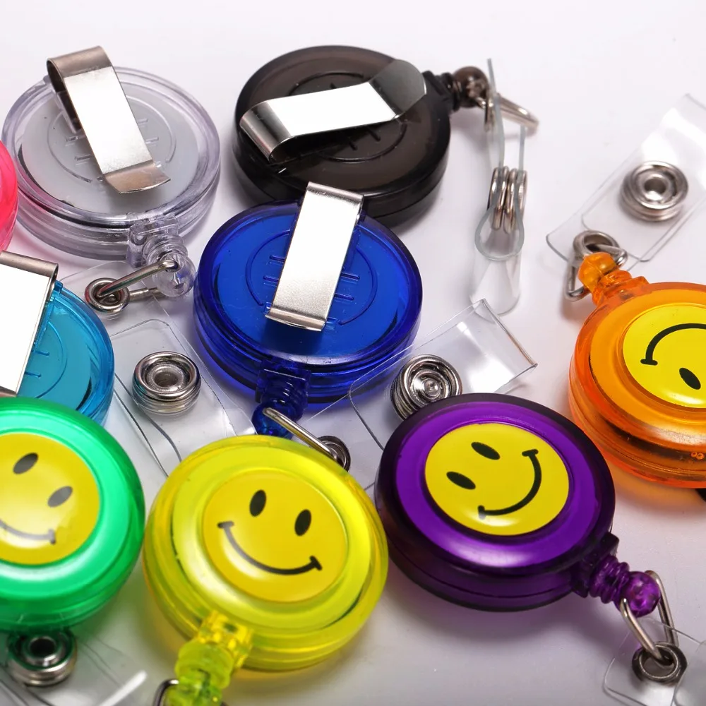 10 piunids/lote Smiley ABS insignia soporte pulido Metal Clip ángulo hierro anillo