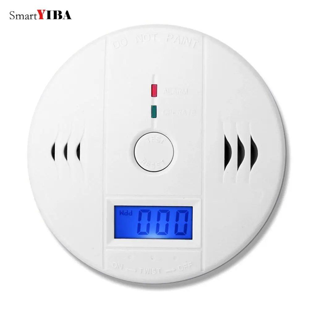 SmartYIBA LCD Photoelectric Carbon Monoxide Alarm Sensor For Home Security CO Gas Sensor Independent Detector Alarm CO Sensor 