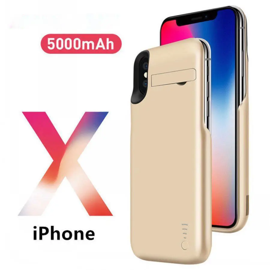 Power Bank Portable Charging Backup Battery Case for iphone X cover