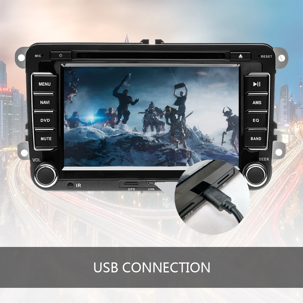 AMPrime 2 Din " автомобильный dvd-плеер для VW/Volkswagen/Passat/POLO/GOLF/Skoda/Seat с gps навигацией Aux карты 2din Автомобильная Навигация