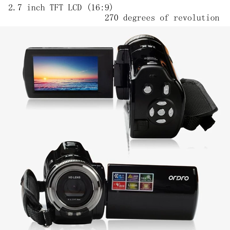 Камера-HD съемка, пиксель 720P HD 2,7 дюймовый экран камера/16 Мп, подходит для домашних игр, съемки на открытом воздухе. LF01-364