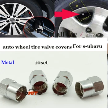 

6corners auto wheel tire valve cover car wheel valve stem cap metal For subaru Tribeca Legacy Outback Impreza 10set Car-styling