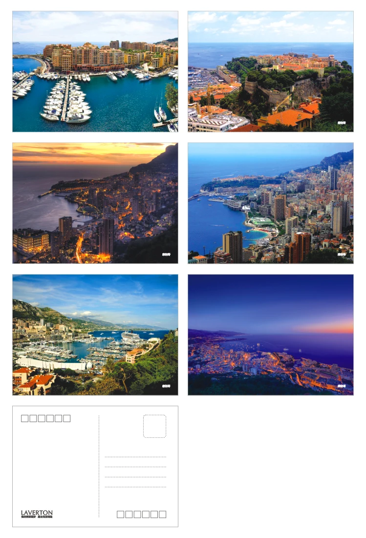 6 шт./партия "Очаровательная городская серия-Monaco" открытка с декором/поздравительная открытка/рождественские подарки