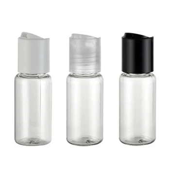 

15ml transparent small travel hotel empty PET plastic sample bottle ,Mini Disc Top Cap plastic vial shampoo lotion container