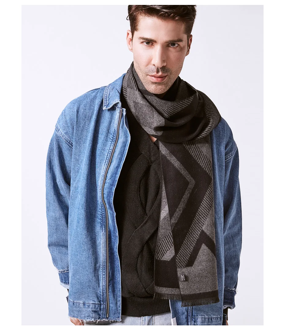 men scarf style VIANOSI Man Solid Winter Scarves Fashion Long Cotton scarf Men soft warm Wraps VA246 mens linen scarf