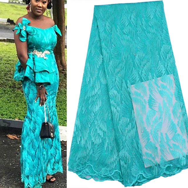 

New arrive Pretty african lace fabric with stones embroidery french tulle lace fabric available 5 yards per lot R9273