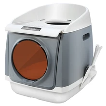 Dadypet kuweta dla kota pokrywka koty toaleta odporna na zachlapanie całkowicie zabudowana skrzynka na śmieci dla zwierząt artykuły dla kotów z ergonomiczną dużą łyżka do odpadów