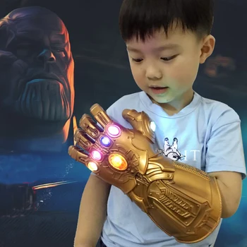 

Endgame Thanos Led Infinity Gauntlet Cosplay Costumes Mask Infinity Stone War Led Gauntlet Glove Kids Size Gift