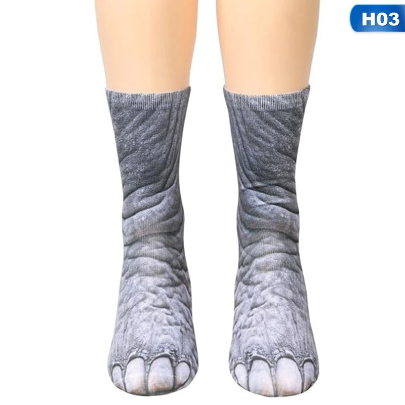 Новинка года; носки с объемным принтом в виде лап-копыта детские носки с цифровым моделированием носки унисекс с тигром, собакой, кошкой