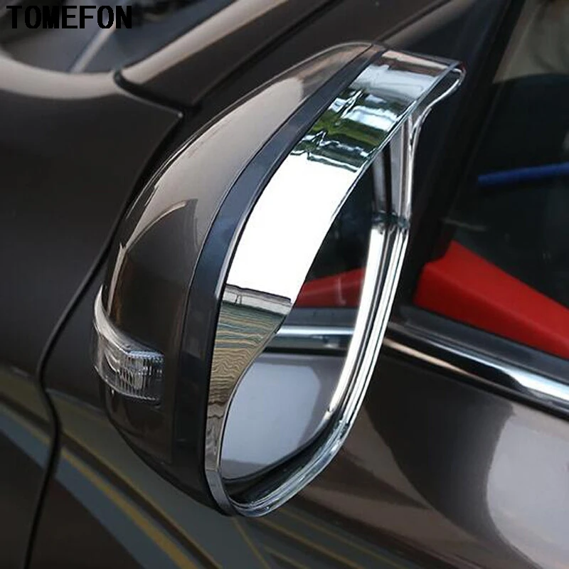 ABS Chrome Rearview Side Mirror Glass Rain Shield Sun Visor Shade Frame 2PCS/Set For Mitsubishi Outlander TOMEFON