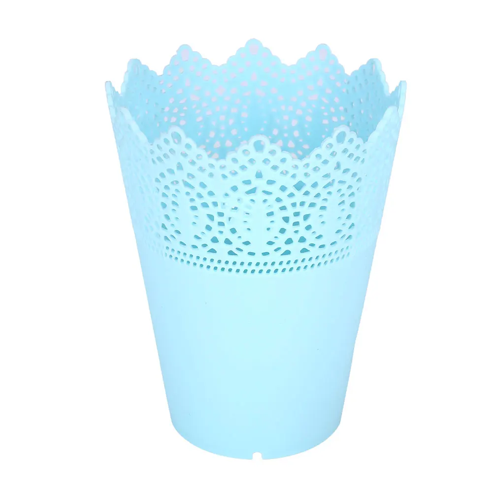 1 шт/10 шт пластиковое домашнее украшение для стола аккуратный держатель офисные цветочные горшки Экономичные для суккулентов кружевная ваза для цветов цветочный горшок ваза - Цвет: blue