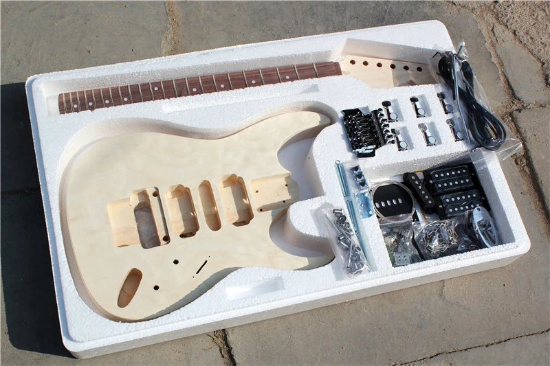 Factory Custom Electric Guitar Kit(Parts) with Maple Neck,Rosewood