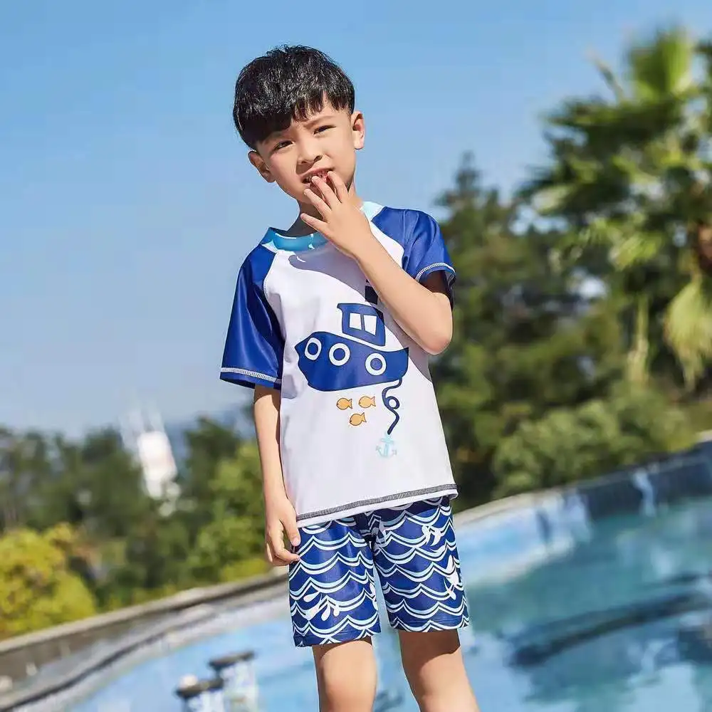 Baby Swimwear Swimsuit for Boys Surf Clothing Children Short Sleeve Toddler Swiming Suit | Спорт и развлечения