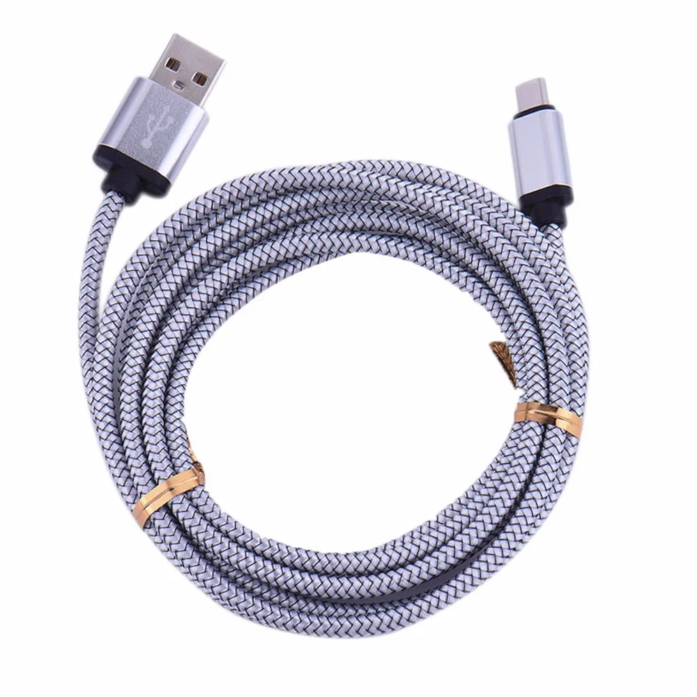 1 M 2 M 3M USB кабель с нейлоновой тканевой оплетке Тип C Тип-C Micro 8PIN 8-контактный usb-кабель для передачи данных(синхронизации) и зарядки Быстрый зарядный кабель для передачи данных для iphone samsung LG huawei