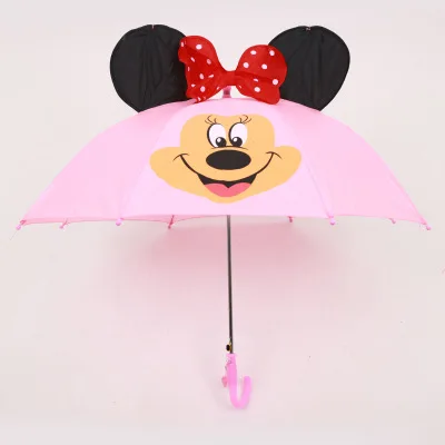 Детский зонт, милый, детский, ветрозащитный, складной, защита от солнца, УФ-защита, подарок на день рождения, детский зонтик с кошачьими ушками, для девочек и мальчиков, мультяшный - Цвет: Minnie