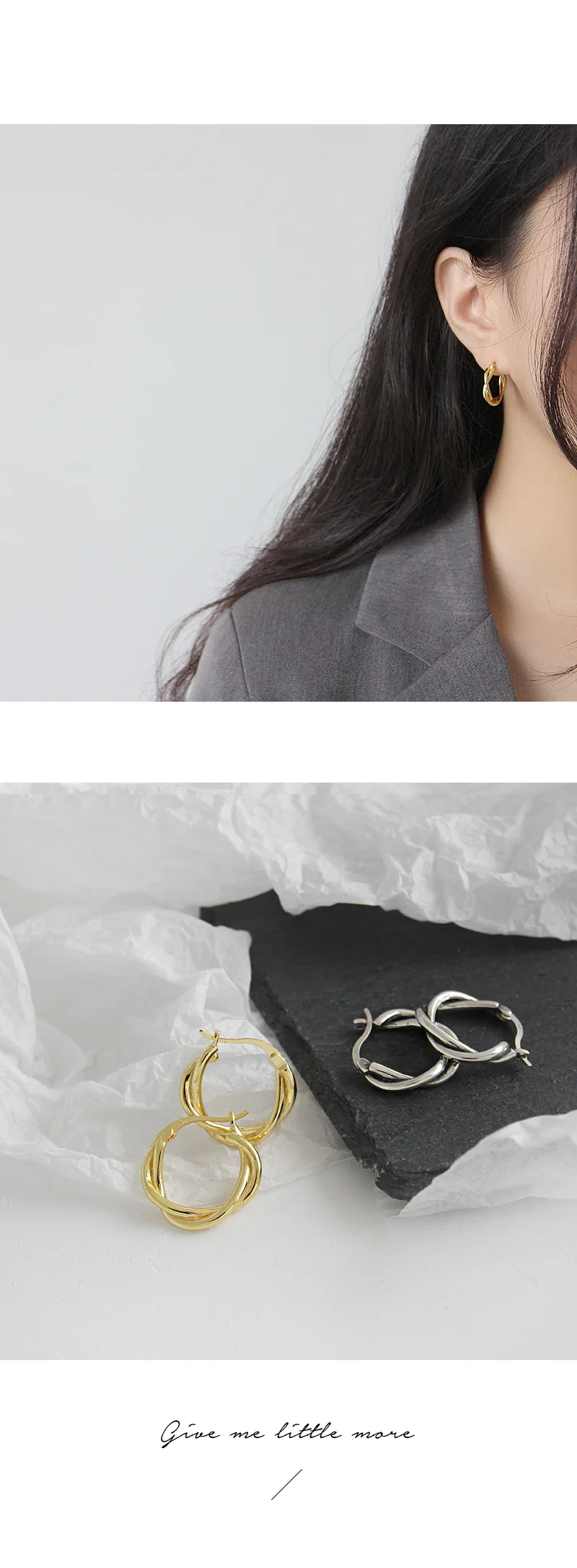 LouLeur, 925 Стерлинговое Серебро, твист, плетение, серьги-кольца, винтажная текстура, Элегантные корейские женские серьги, дружба, ретро ювелирное изделие