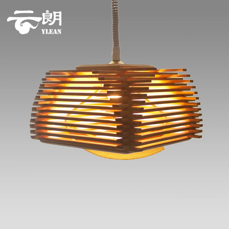 

Modern Wood Bird Cage Pendant Light 37*37*22cm Bedroom E27 110-240V