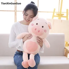 cute cartoon pig plush toy large 80cm cotton pig soft doll throw pillow birthday gift h0710
