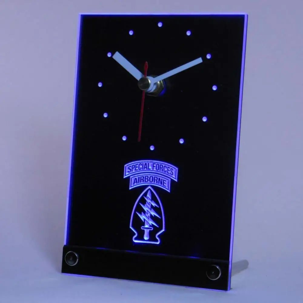 tnc0212 US Army Special Forces Air Borne Table Desk 3D LED Clockin