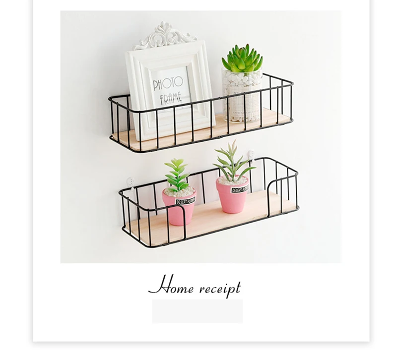 Storage Rack Metal Functional Multi-storey Wrought Iron Rack Wooden Board Storage Shelf Wrought Iron Shelf for Kitchen Bathroom